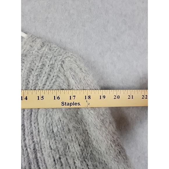 BCBGMaxazria Alpaca Blend Gray Knit LS Oversized Scoop Neck Sweater Women's Lrg - Picture 10 of 11